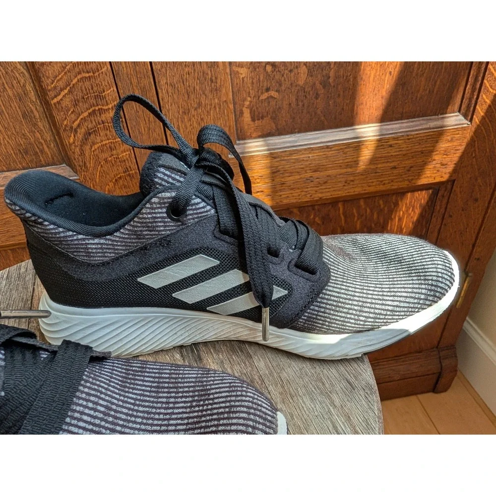 Adidas Edge Lux Bounce Black Gray Striped Running Shoes Sneakers Womens Size 6